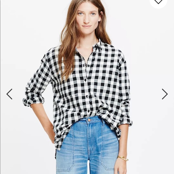 Madewell Tops - Madewell Flannel Oversized Boyshirt in Buffalo Check Button Down Shirt small